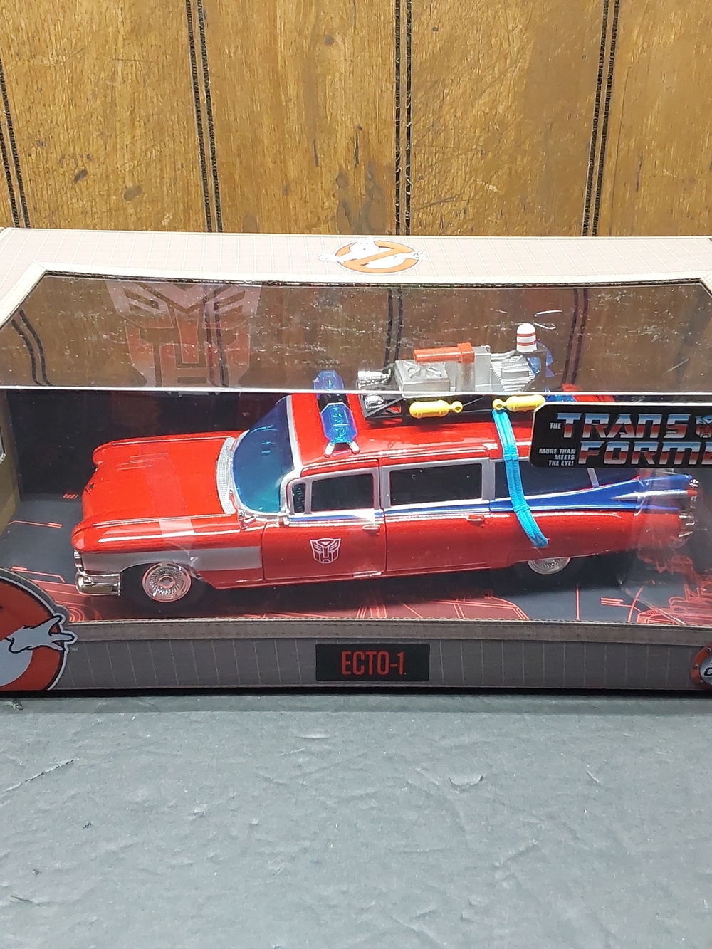 Transformers x Ghostbusters Ecto-1 Red Die-Cast Vehicle by Hasbro